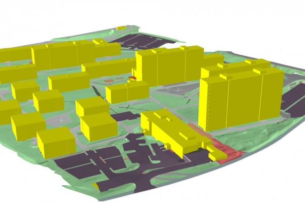 A 3D model of a commercial area created by Scan Survey
