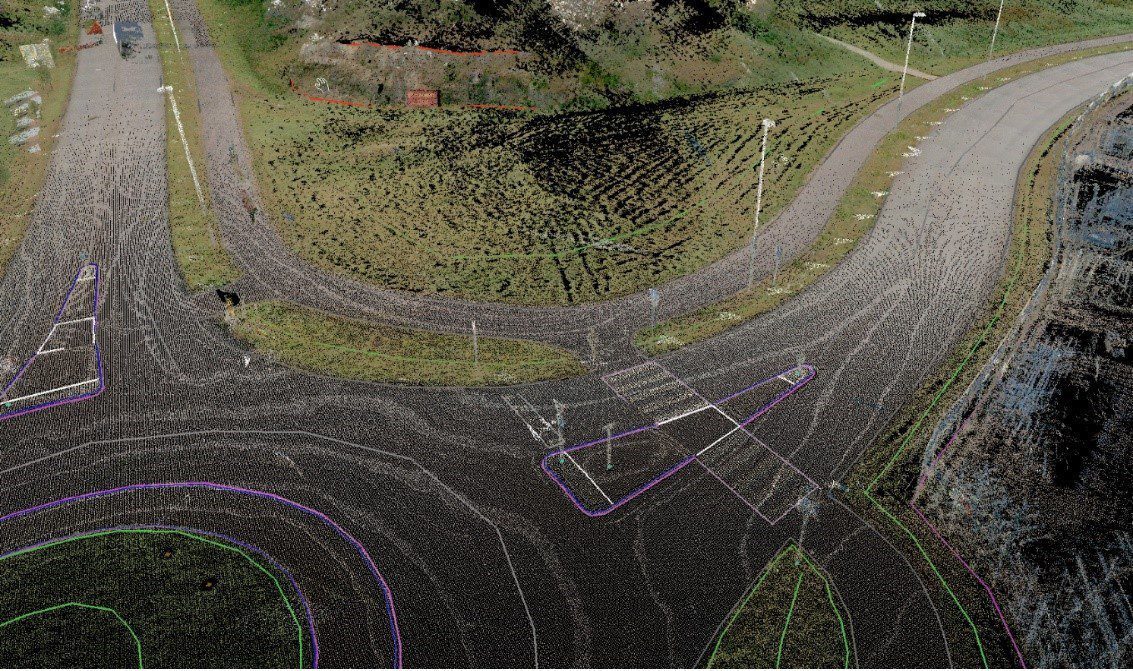 Point cloud of a road intersection