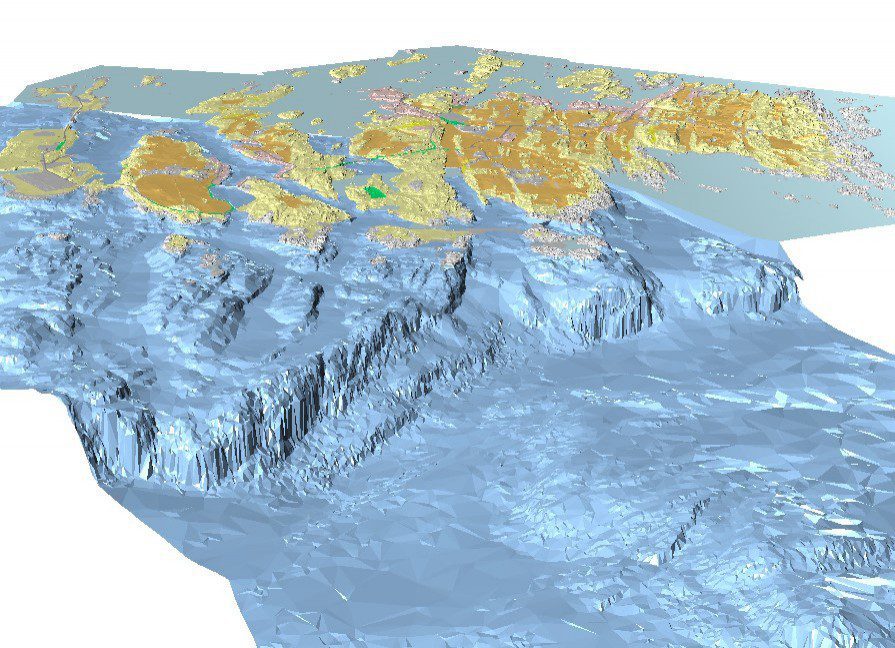 illustration of a terrain model