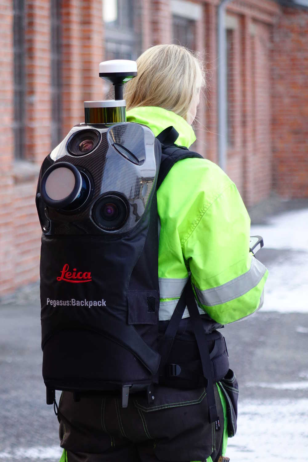 scan survey staff member using the Leica pegasus for mobile mapping
